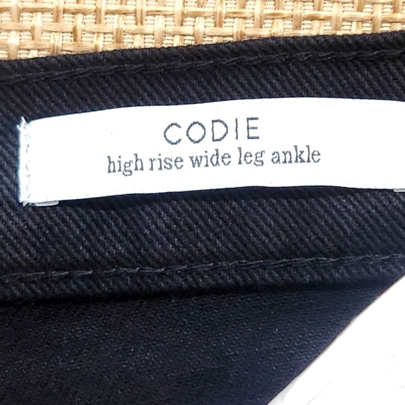 Sam Edelman Codie High Rise Wide Leg Ankle Jeans Size‎ 30 Black Denim Button NWT - Picture 5 of 11